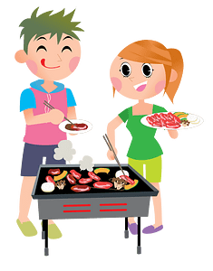 Couple is Cooking Food on the Barbecue