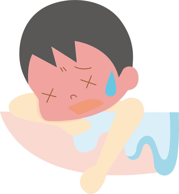 Man is Taking a Hot Bath