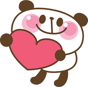 Giant Panda with a Pink Heart