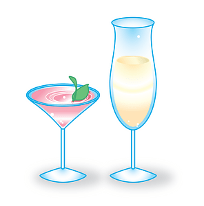 Cocktail and Champagne Drink