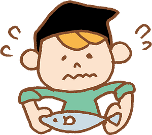 Young Boy Cooking Fish