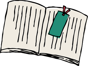 Open Book with Bookmark
