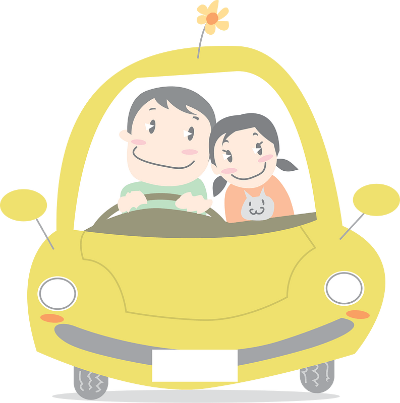 Father and Daughter in a Car