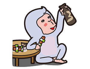 Monkey Drinks Sake