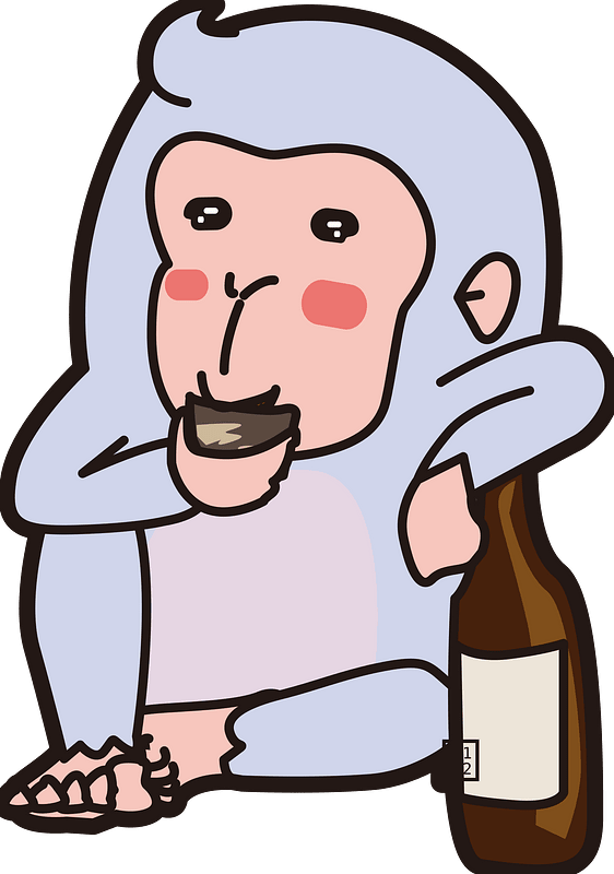 Monkey Drinks Sake