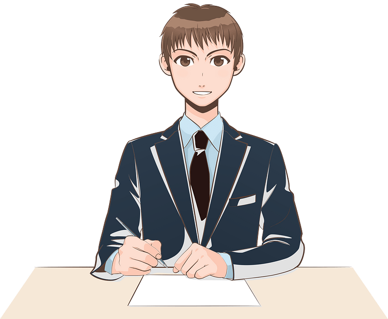 Business Man is Writing Down on Paper