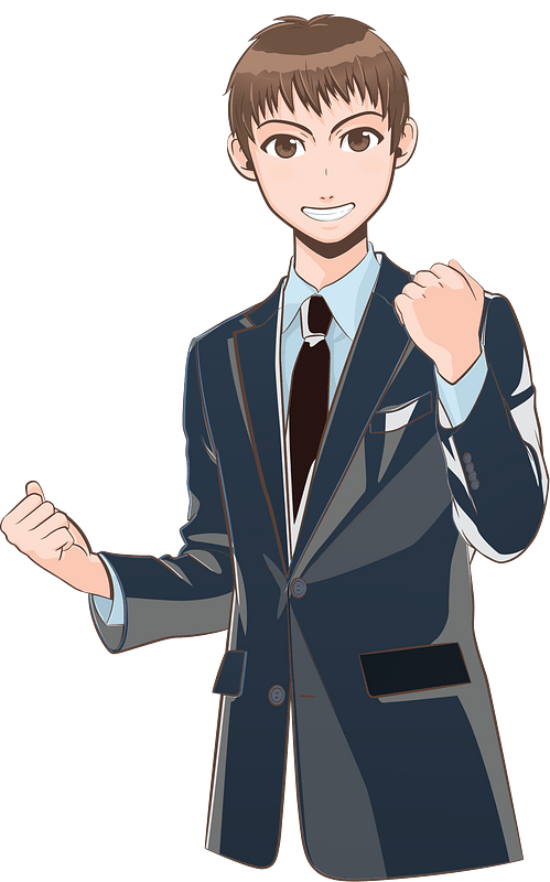 Business Man Pumps His Fist
