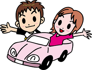 Couple Drives a Car