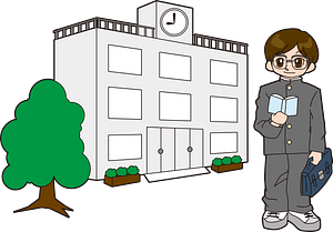  Male Student near the School Building
