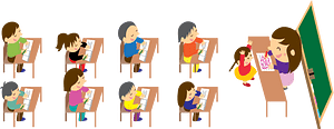 Teacher and Students in the Class
