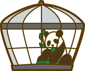 Giant Panda in a Cage