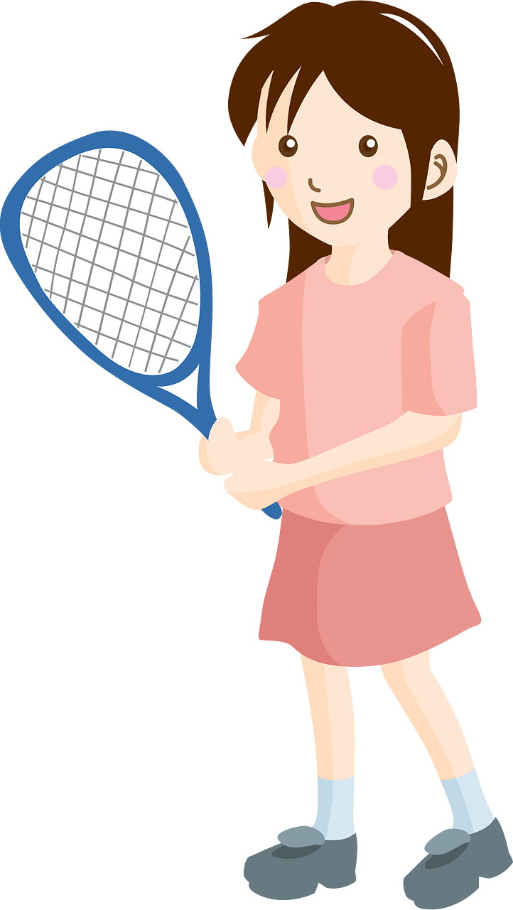Girl Plays Tennis