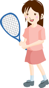 Girl Plays Tennis