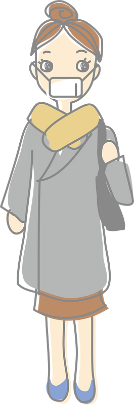 Woman is Wearing a Surgical Mask