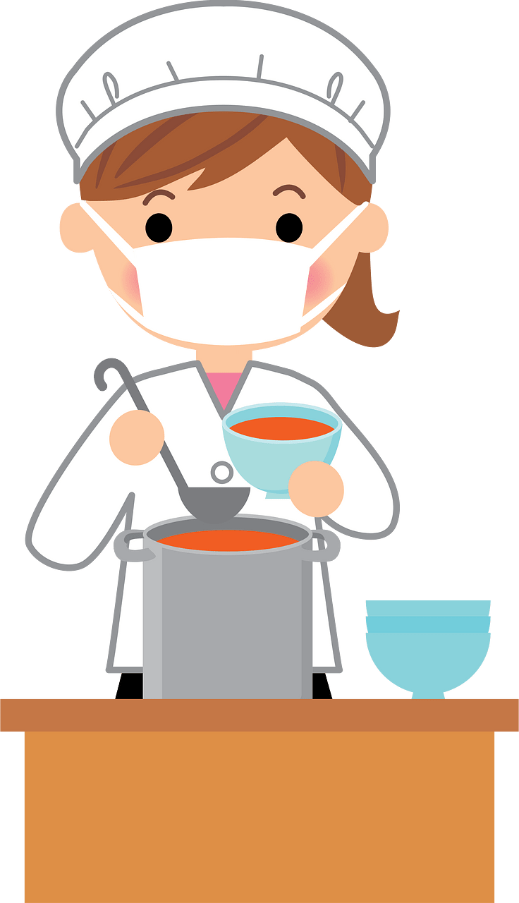 Schoolgirl is Cooking a Meal