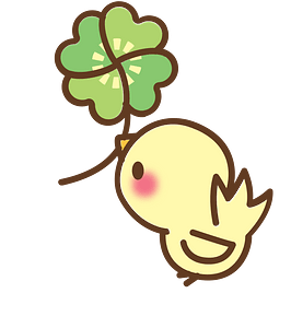 Little Bird Holds a Four-Leaf Clover