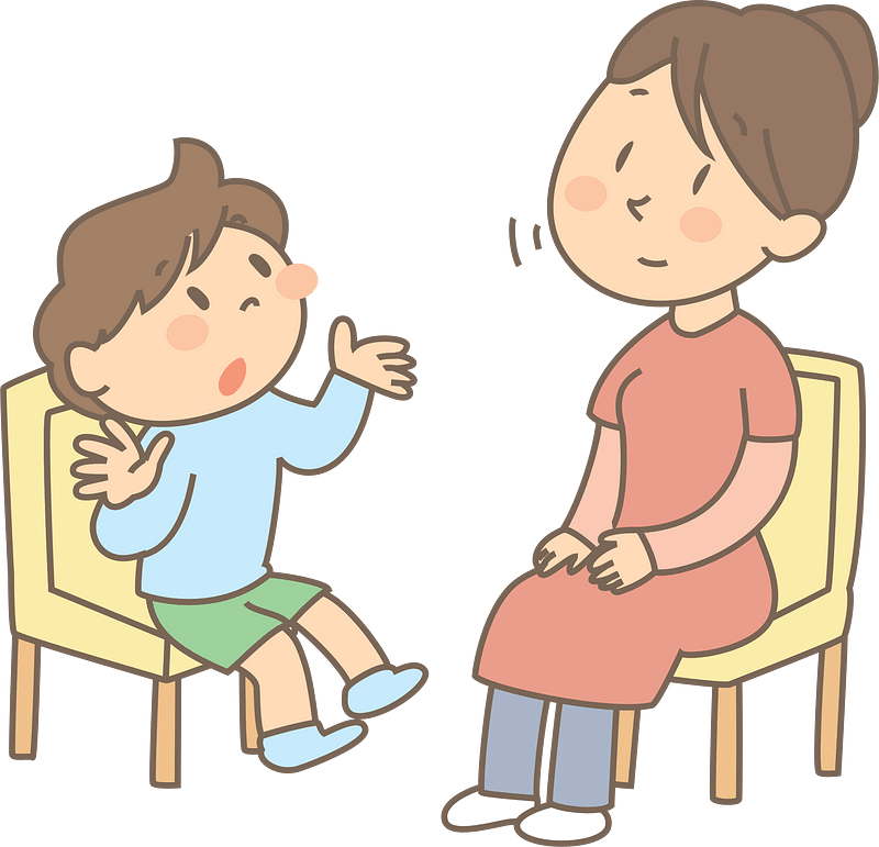 Mother Having a Talk with Son