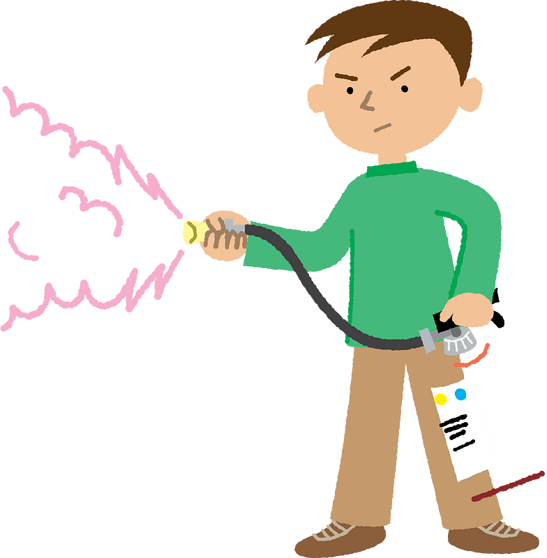 Man with Fire Extinguisher