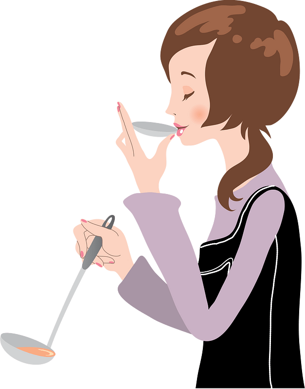 Woman Cook is Tasting the Dish