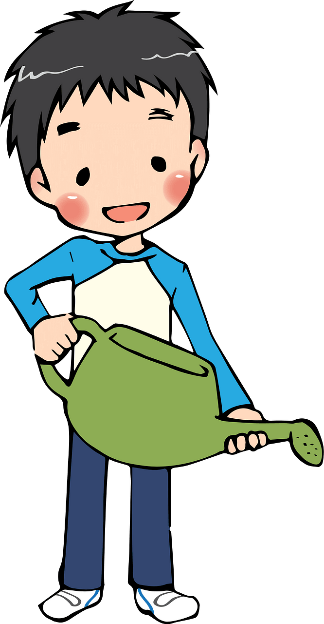 Young Boy with a Watering Can