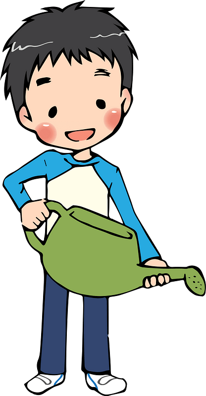 Young Boy with a Watering Can