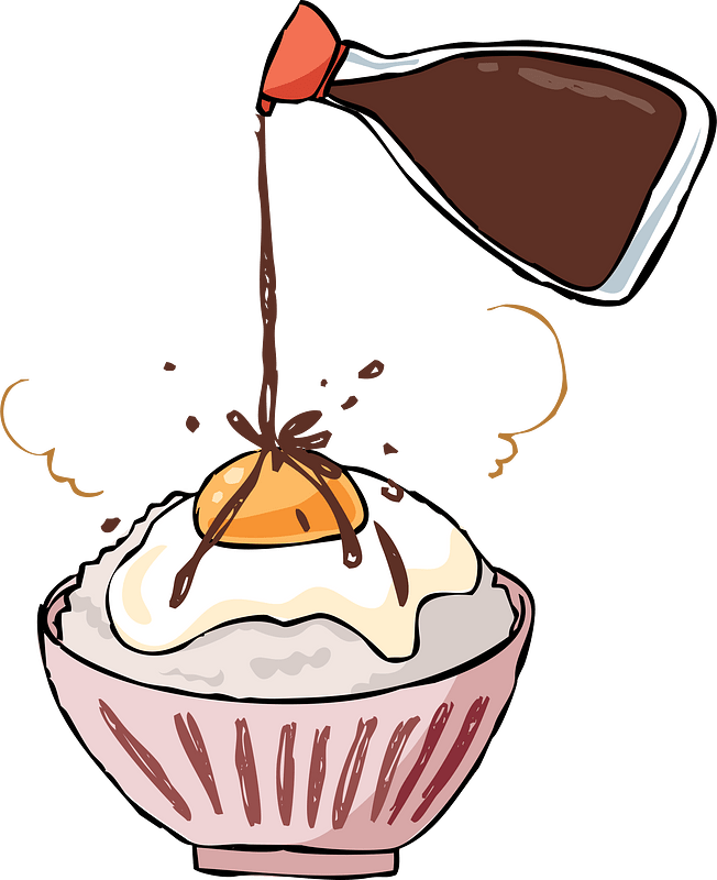 Rice, Raw Egg and Soy Sauce