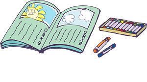 Wax Crayon for Diary Illustration