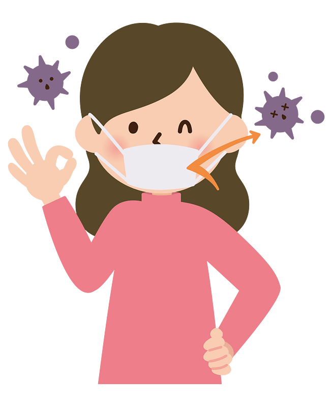 Woman Wearing Antivirus Surgical Mask