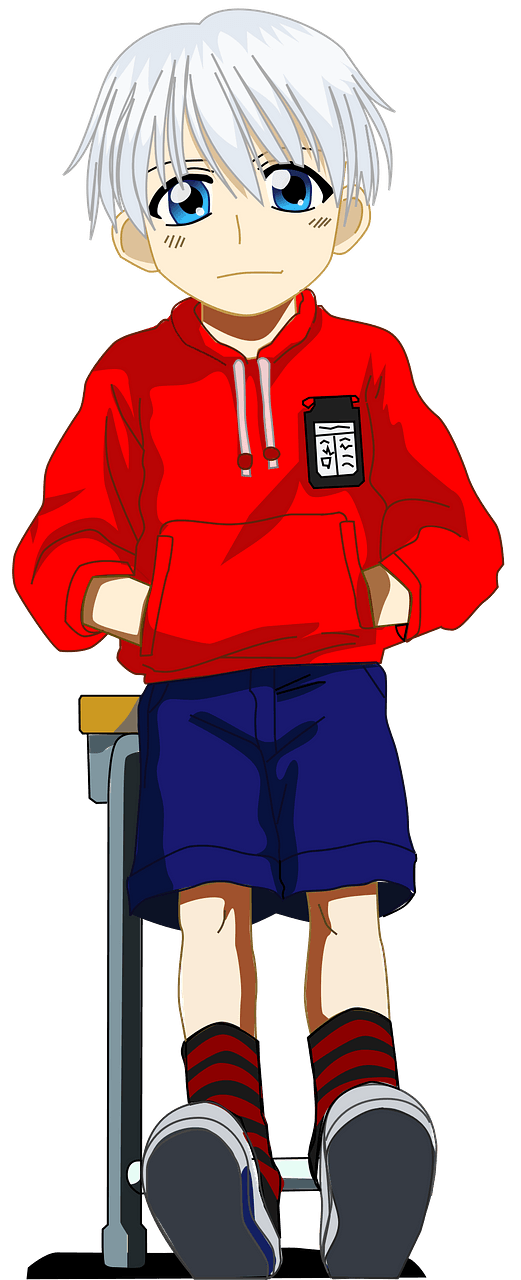 Manga school boy