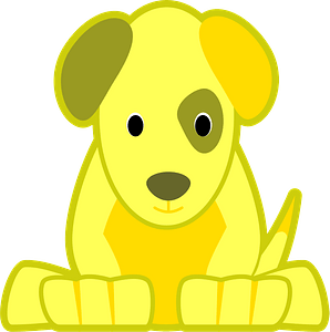 Yellow cartoon dog