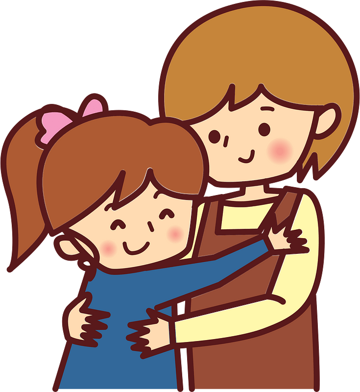 Mother and Daughter are Hugging