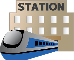 Electric Train Railway Station