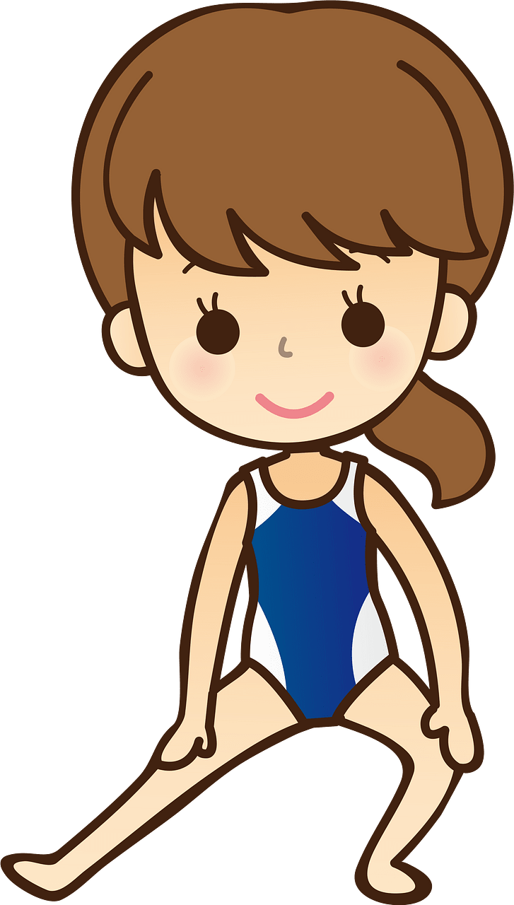 Girl in a Swimwear is Warming Up