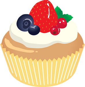 Cupcake with Fruits