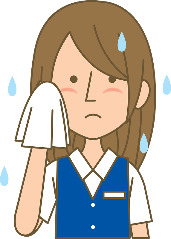Sweating Business Woman