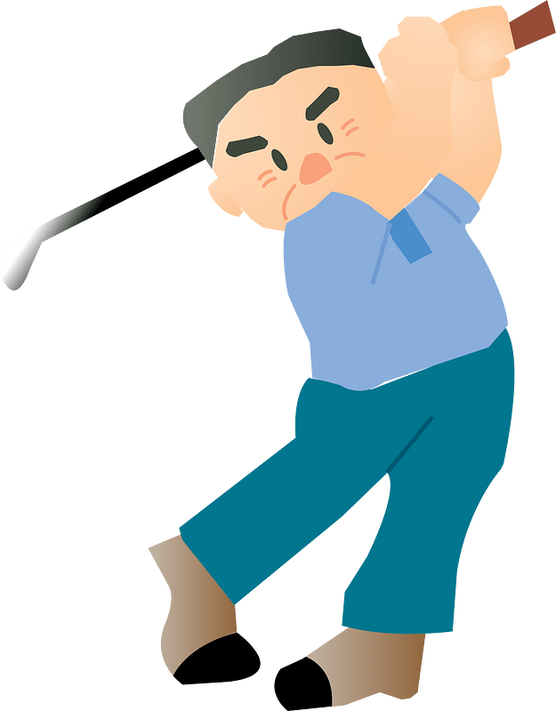 Senior Man Plays Golf