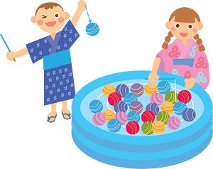 Sister and Brother with Water Balloons
