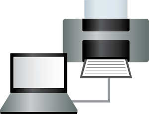 Laptop Computer and Printer