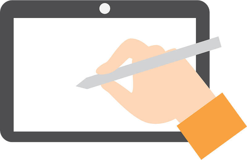 Hand Draws on a Graphics Tablet