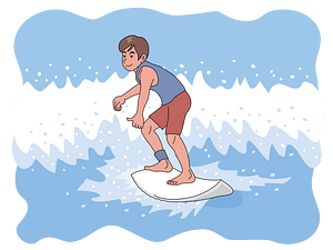 Surfer Man is Surfing