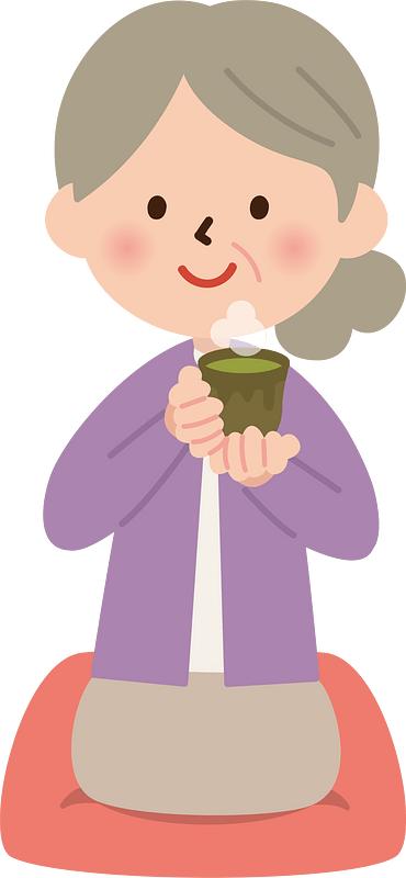 Grandmother with a Cup of Green Tea