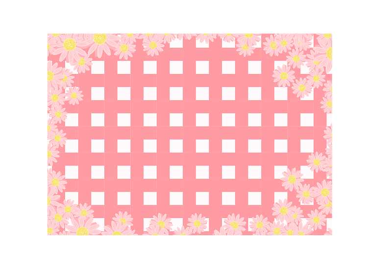 Margaret Flower Gingham Background