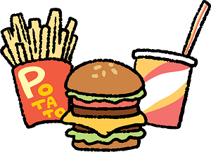 Hamburger, French Fries and Cola