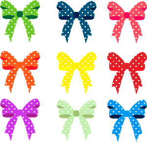 Multicolored bow pattern