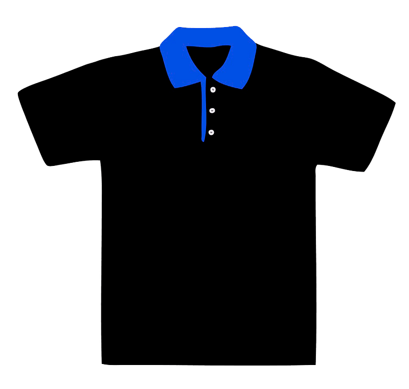 Polo shirt with blue collar