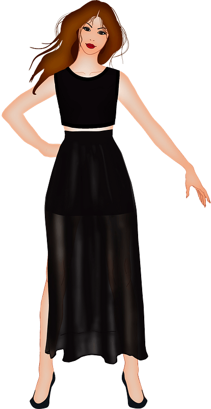 Girl in black dress
