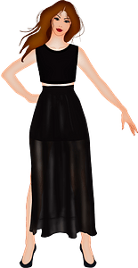 Girl in black dress