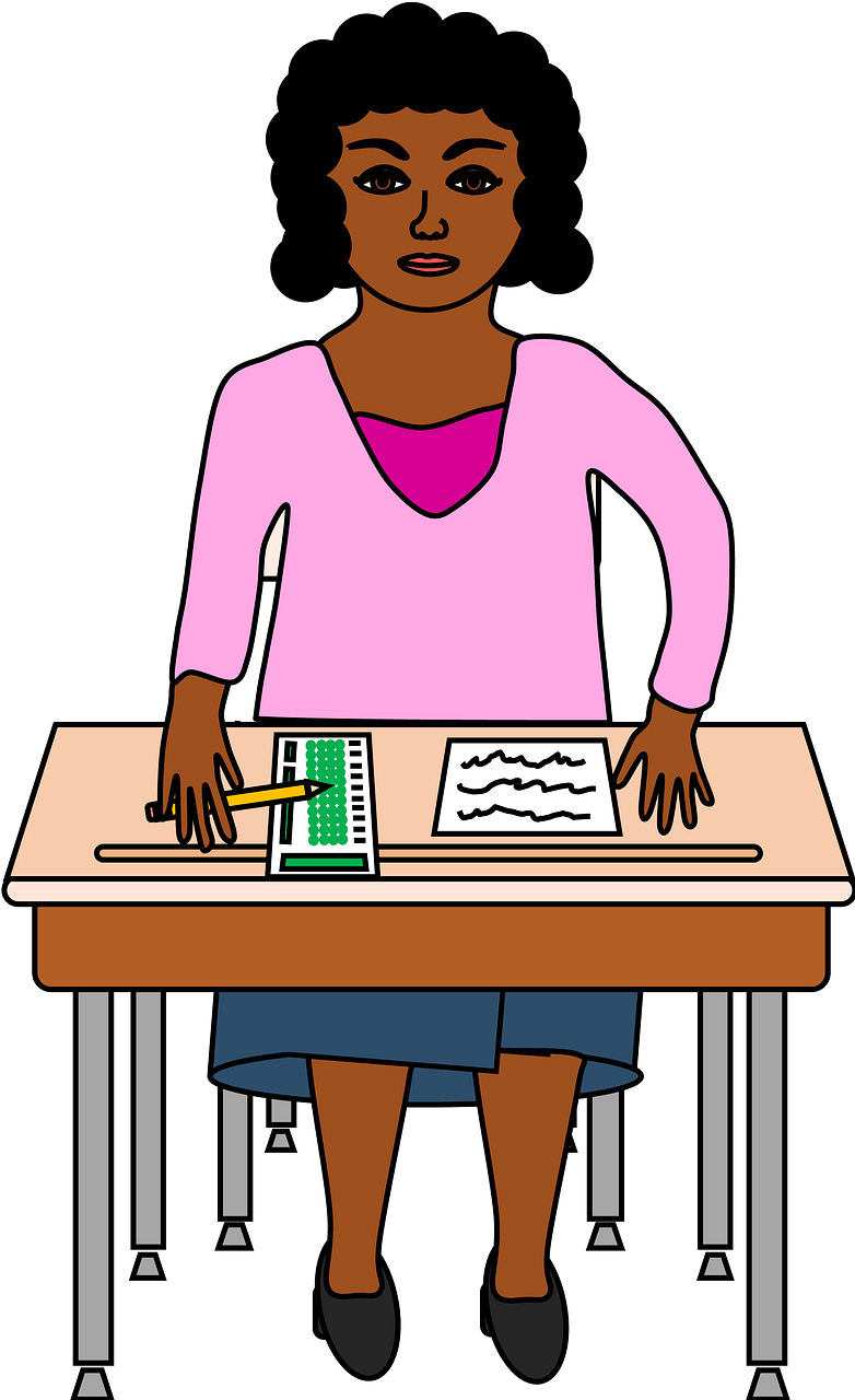 Girl taking a standardized test