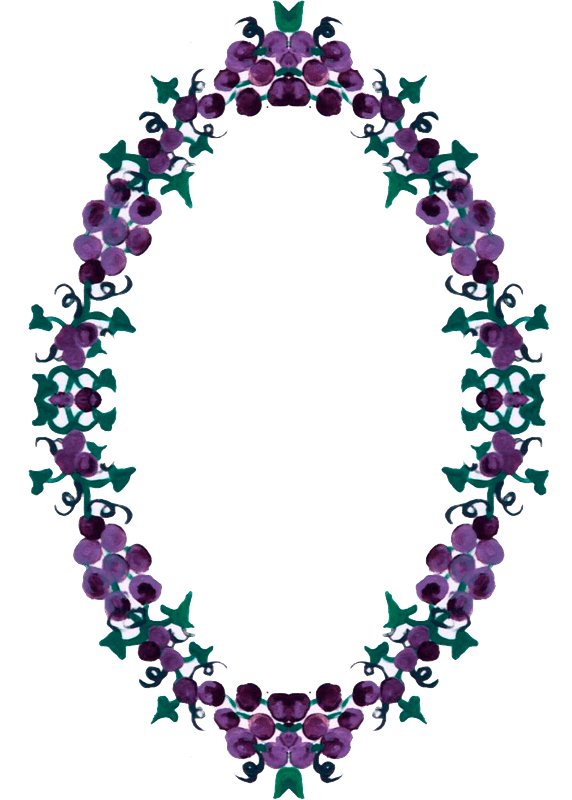 Purple grapes frame