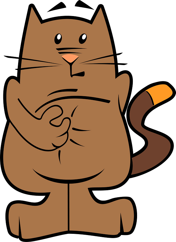 Cartoon hungry cat
